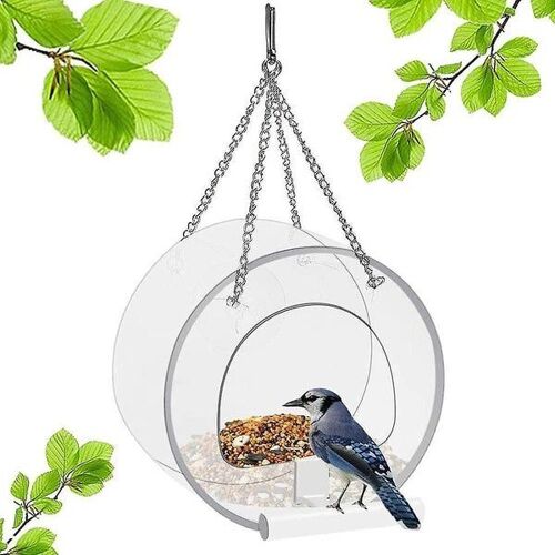 Mangeoire À Oiseaux En Acrylique Transparent Pour Fenêtre ¿ Durable, Facile À Nettoyer, Grande Capacité Pour L'observation Des Oiseaux En Extérieur Et La Nidification En Intérieur