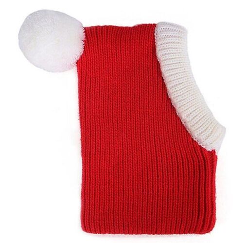 Écharpe Pour Chien Confortable Et Faite Main Avec Pompon ¿ Bonnet D'hiver Élégant Pour Les Races Moyennes, Rouge Et Vert
