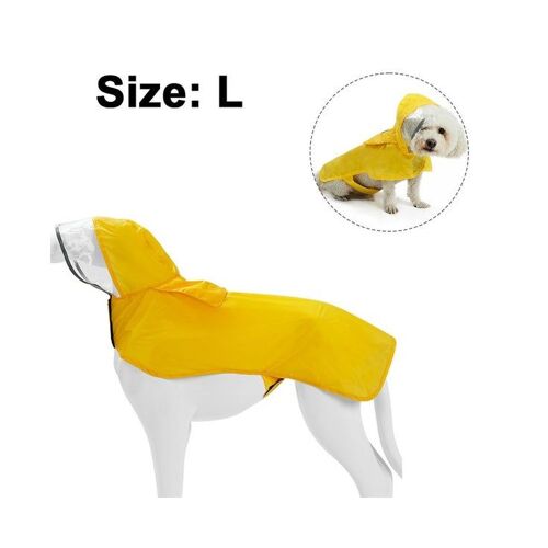 Imperméable Élégant Pour Chien Avec Capuche Poncho - Imperméable, Réfléchissant, Taille L Réglable Pour Plus De Confort Et De Sécurité Par Temps Humide