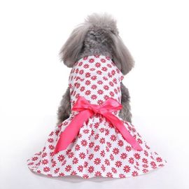 Robe D'été Élégante Pour Chiens - Xdz302 Blanc L Avec Noeud Papillon, Confortable Et Facile À Porter, Parfaite Pour Les Chiennes À La Mode