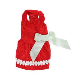 Adorable Robe D'été Pour Chiennes - Jupe Sans Manches En Polyester Avec Noeud, Tenue Élégante Et Confortable Pour Animaux De Compagnie