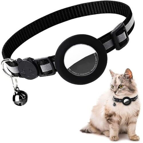 Collier Airtag Réfléchissant Et Étanche Pour Chat Avec Clochette, Boucle De Sécurité Et Support Élastique Pour Plus De Confort Et De Sécurité