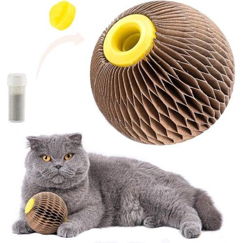 Jouet Écologique En Forme De Boule D'herbe À Chat - Grattoir Rechargeable Pour Chats - Solution De Jeu Engageante, Amusante Et Respectueuse Des Meubles
