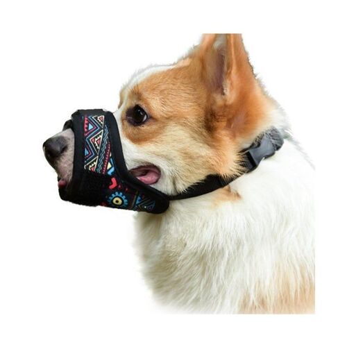 Muselière Confortable Et Respirante Pour Chien - Anti-Morsures Et Aboiements, Ajustement Réglable, Durable, Noire