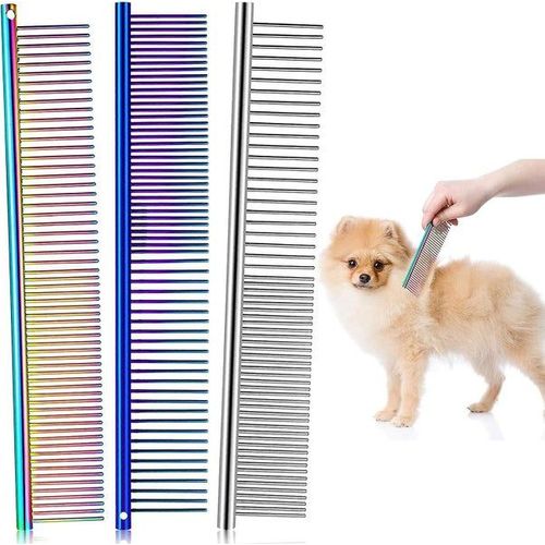 Peignes 3 En 1 En Acier Inoxydable Pour Chiens  - Démêlage, Pelage Et Toilettage ¿ Lot De 3 Peignes Colorés
