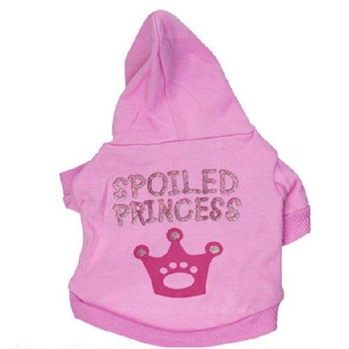 Sweat À Capuche Confortable En Coton Pour Petits Chiens Et Chats - Design « Princesse Gâtée » Avec Sangles Velcro - Parfait Pour Les Caniches Et Les Shih Tzus