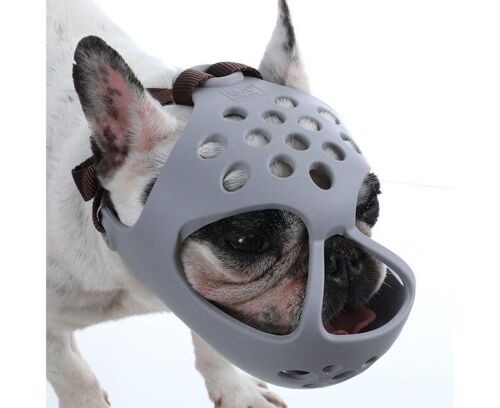 Muselière Respirante Pour Chiens À Museau Court - Réglable, Sûre Et Confortable Pour Prévenir Les Morsures Et La Mastication - Idéale Pour Les Bouledogues Français Et Les Carlins