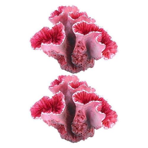 Décorations D'aquarium En Corail Rose Vif Et Lumineux Pour Poissons Betta ¿ Lot De 2 Décorations En Résine Durable