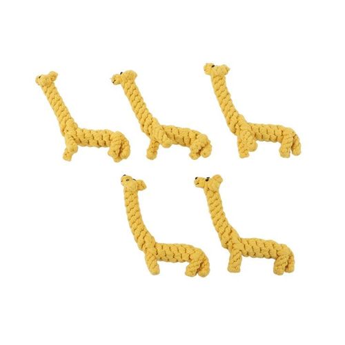Lot De 5 Jouets À Mâcher En Corde De Coton Girafe Pour Chiens ¿ Durables, Soins Dentaires Et Soulagement De L'anxiété Pour Petits Et Moyens Chiens