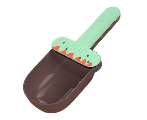 Pelle À Nourriture Amusante En Forme De Crème Glacée Pour Animaux De Compagnie - Grande Capacité, De Qualité Alimentaire, Parfaite Pour Les Chiens Et Les Chats, Avec Clip D'étanchéité Et Prise Confortable