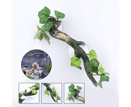 Décoration D'aquarium Réaliste ¿ Feuilles De Rotin En Résine De Qualité Supérieure Pour Un Aménagement Paysager Sous-Marin Dynamique, 22 Cm De Long, Décoration Durable Pour Aquarium