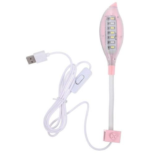 Lampe Led Réglable À Pince Pour Aquarium 3 W Avec 7 Led Lumineuses Et Motif De Feuille Amusant - Alimentation Usb, Installation Facile, Plusieurs Couleurs