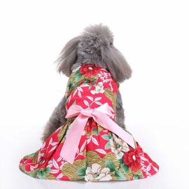 Robe D'été Verte Et Rouge Élégante Pour Chiens - Jupe Confortable Et Polyvalente Avec Noeud, Parfaite Pour Toutes Les Occasions