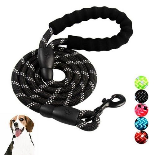 Laisse Réfléchissante Robuste Pour Chien De 1,5 M ¿ Corde D'escalade Durable Avec Poignée Rembourrée Pour Plus De Sécurité Et De Confort