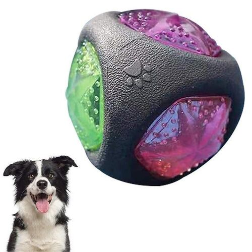 Balle Led Phosphorescente Pour Chien - Jouet Interactif Et Lumineux À Rapporter Pour S'amuser La Nuit, Caoutchouc Tpr Durable Et Sûr, 8 Cm, Résistant À L'eau