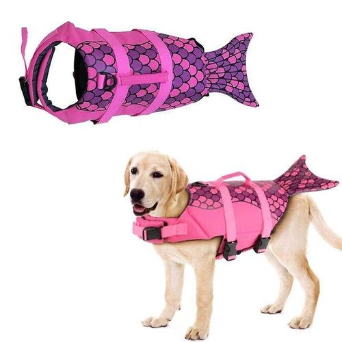 Gilet De Sauvetage Élégant Pour Chien Sirène - Gilet Anti-Déchirure Avec Poignée De Sauvetage Et Anneau En D Pour Plus De Sécurité Lors Des Activités Aquatiques - Tailles Xs À Xl Disponibles