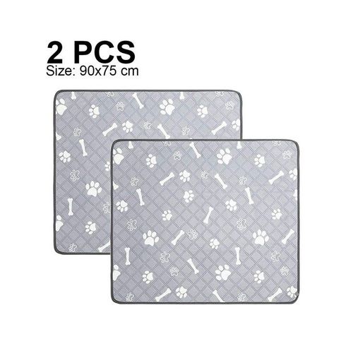 Lot De 2 Tapis De Dressage Imperméables Et Réutilisables Pour Chien ¿ Lavables, Antidérapants, Absorbants, Pour Intérieur/Extérieur, Gris Clair Et Imprimé Floral