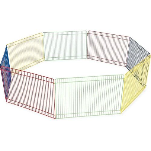 Parc Coloré Pour Petits Animaux De 13 Pouces Avec Porte Sécurisée, Assemblage Facile Et Conception Durable Et Résistante À La Rouille Pour Une Utilisation Intérieure/Extérieure