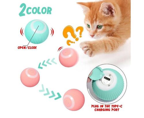 Balle Jouet Interactive Rechargeable Par Usb Pour Chat - Roulement Automatique Amusant Pour Un Jeu Actif, Conception Sûre Et Durable Pour Un Divertissement Sans Fin