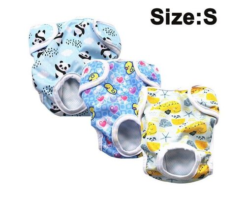 Lot De 3 Couches Réutilisables Pour Chiennes - Très Absorbantes, Lavables Et Confortables Pour Chiennes - Design Élégant Et Ajustement Sûr
