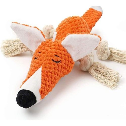 Jouet Interactif Durable En Peluche Pour Chien En Forme De Renard - Jouet À Mâcher Couineur Pour Chiots Et Chiens, Favorise Le Jeu Et La Santé Dentaire, Cadeau Parfait