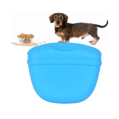Pochette Élégante En Silicone Bleu Pour Friandises Pour Chien ¿ Sac Banane Portable Pour Des Séances De Dressage Pratiques