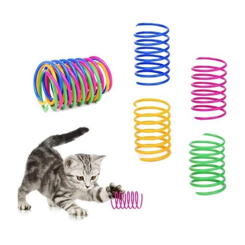 Lot De 4 Ressorts Hélicoïdaux Colorés Pour Chat - Jouet Interactif Rebondissant Pour Un Jeu Actif Et Stimulant