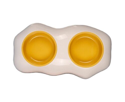 Charmant Bol Pour Animaux De Compagnie En Forme De Jaune D'?uf De Grande Capacité - Antidérapant, Durable, Parfait Pour Les Chats Et Les Petits Chiens, Solution D'alimentation Intérieure Élégante