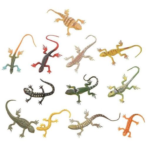 12 Jouets Gecko Réalistes - Figurines De Lézard Amusantes Pour Farces, Décoration De Fête Et Maison - Couleurs Vives, Plastique Durable, Idéal Pour Tous Les Âges