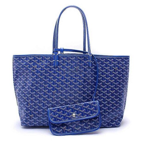 Sac fourre-tout en cuir synthetique pour femme, sac a bandouliere portable de grande capacite, pochette de plage etanche, bleu