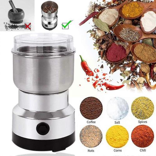 Moulin a cafe electrique 150 W 220 V, pour la cuisine, les cereales, les grains, le cafe, les noix, les haricots, les epices, multifonction, F0e0 Tingquan Shop