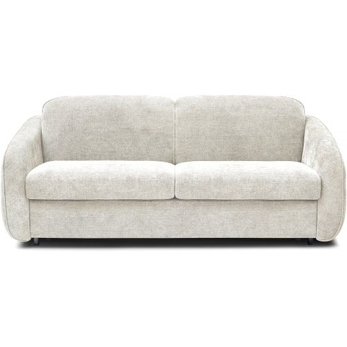 Canapé Convertible Express En Tissu Texturé "Laurie" - Couchage 140 Cm - 3 Places - Beige