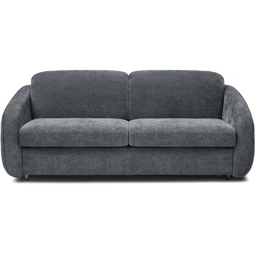 Canapé Convertible Express En Tissu Texturé "Laurie" - Couchage 140 Cm - 3 Places - Gris
