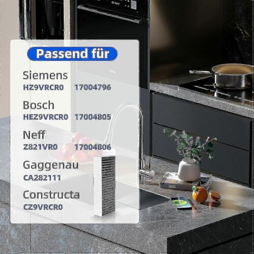 4pcs filtres à charbon actif pour hotte aspirante Siemens Hz9vrcr0 17004796 / Bosch Hez9vrcr0 17004805 / Neff Z821vr0 17004806, Gaggenau CA282111