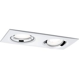 Paulmann 93673 encastré LED Nova Plus rond orientable 6W IP65 gradable projecteurs Blanc dépoli chrome spot Alu zinc lampe enc. 4000 K GU10, 6 W, Modèle simple