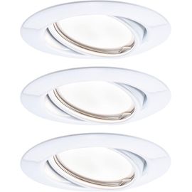 Paulmann 93420 LED Base Rond INCL. 3x5W projecteurs Acier brossé Spot métal Lampe encastrée 3000 K GU10, 13.5 W