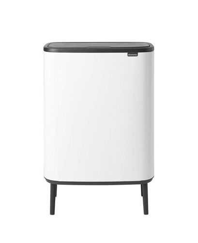 Poubelle Bo Touch Bin acier blanc 60L - TS