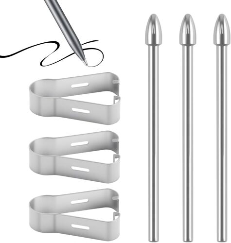Pointes de rechange compatibles avec Samsung S Pen (3 recharges + 3 clips) pour Galaxy Tab S6-S10 / S6-S10 +/ S6-S10 Ultra S Pen & S22-S25 Ultra S Pen Taille-crayon de précision pour stylo SPen