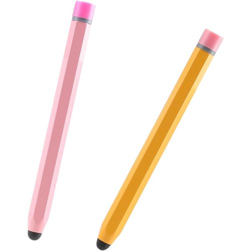 Kalanka-Lot De 2 Stylets Pour Tablette D'enfant, Tablette, Téléphone Portable, Stylet En Caoutchouc Pour Écran Tactile, Stylo À Bille Pour Enfants, Stylo À Bille Avec Stylet Pour Téléphones Portables
