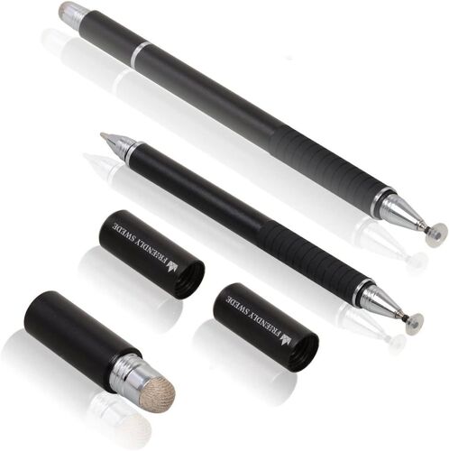 Stylet Multifonction 3-en-1: Stylet pour Tablette et Smartphone + Stylet avec Disque de Précision + Stylo à Bille (Lot de 2 Stylos) - Garantie A Vie
