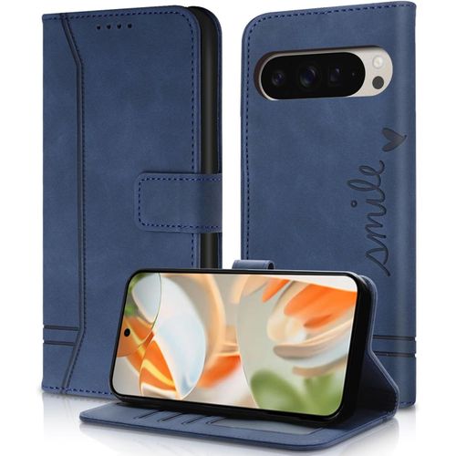 Tianyi-Coque Pour Google Pixel 9 Pro Xl - [Housse En Cuir Pu Premium], Fentes Cartes Antichoc Support Cuir Pochette Portefeuille Étui De Protection Pour Google Pixel 9 Pro Xl (Bleu)