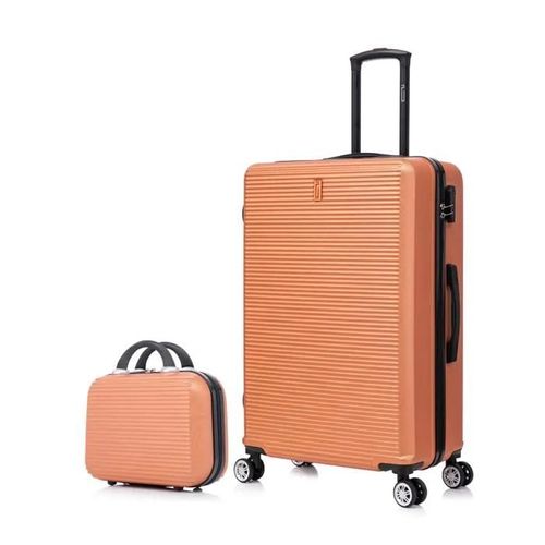 Celims France FRANCE - Valise Grande Taille 75cm Week-End avec Vanity | Valise Soute 23kg | ABS | Corail