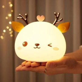 Veilleuse Bebe,Veilleuse Enfant Rechargeable Led,Lampe Cerf Multicolore Avec Contrôle Tactile