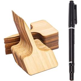 Étiquettes De Plantes - Bambou - 30 Pcs - Écologique - Durable - Marron