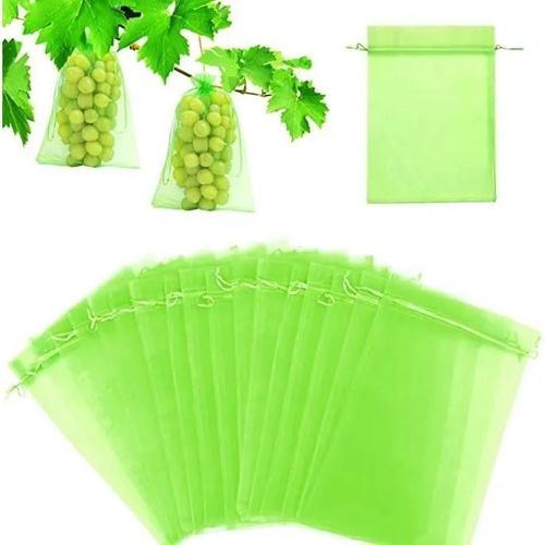 Sac Protection Fruits 75 Pièces, ANNEFLY Sachet Protection Raisin 20x 30cm Jardin Sac Organza avec cordon,
