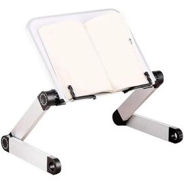Support De Livre Réglable - Blanc - Aluminium - Pliable - Ergonomique - Multi-Hauteurs