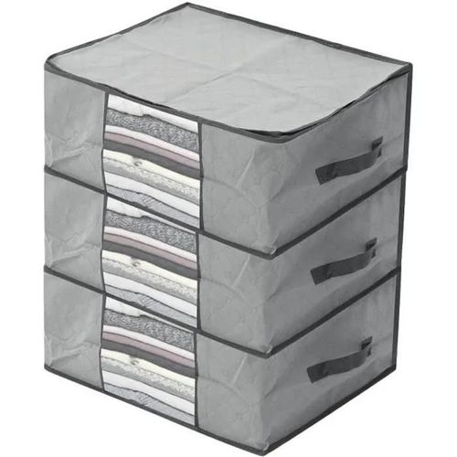 Lot De 3 Housse De Rangement Sous Vide Sac De Rangement Pour Couette Vêtements GRIS
