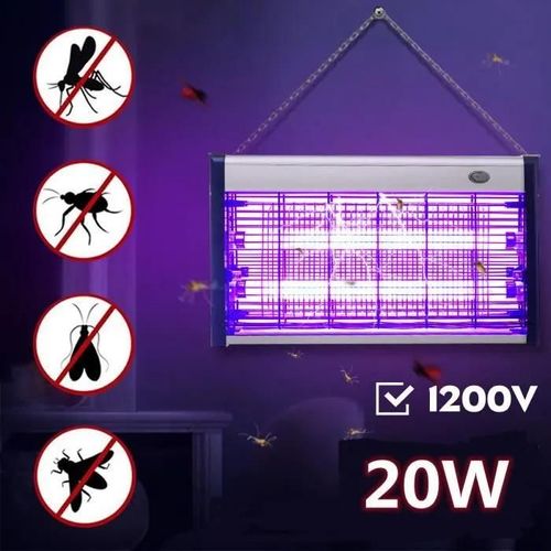 Lampe Anti Moustique Electrique Tue Mouches 20W UV LEDIntérieur Extérieur