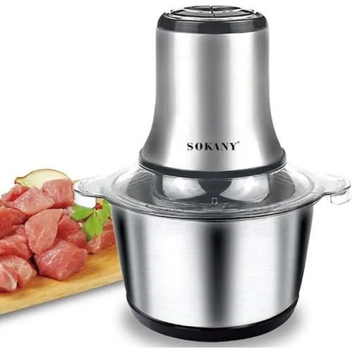 800W Hachoir Électrique Mini hachoir a viande electrique Avec Bol Acier Inox 3L, robot mixeur petit Avec 2 niveaux de vitesse