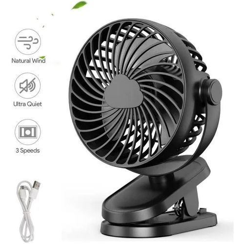 Ventilateur de Bureau, climatiseur mobile Personnel à 3 Vitesses avec Rotation à 360 ° pour Maison, Bureau, Salle de Sport, pêche